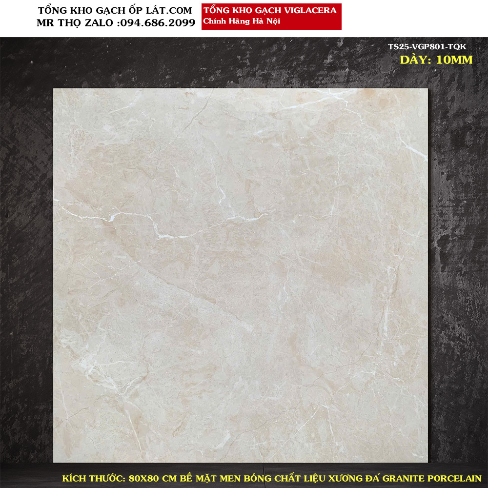 Gạch lát nền Viglacera 80x80 TS25-VGP801 Loại 1